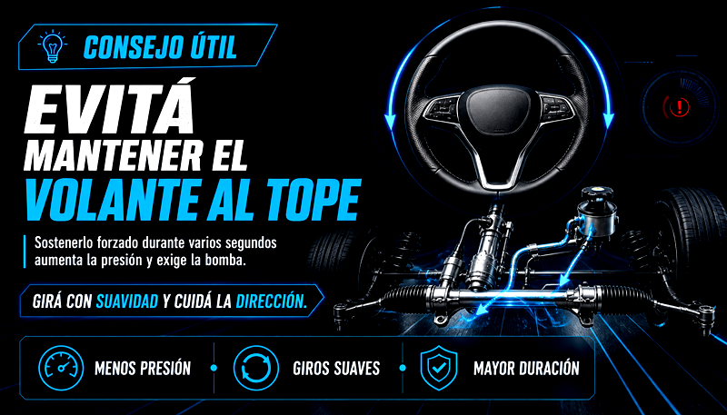 Consejo para evitar mantener el volante al tope